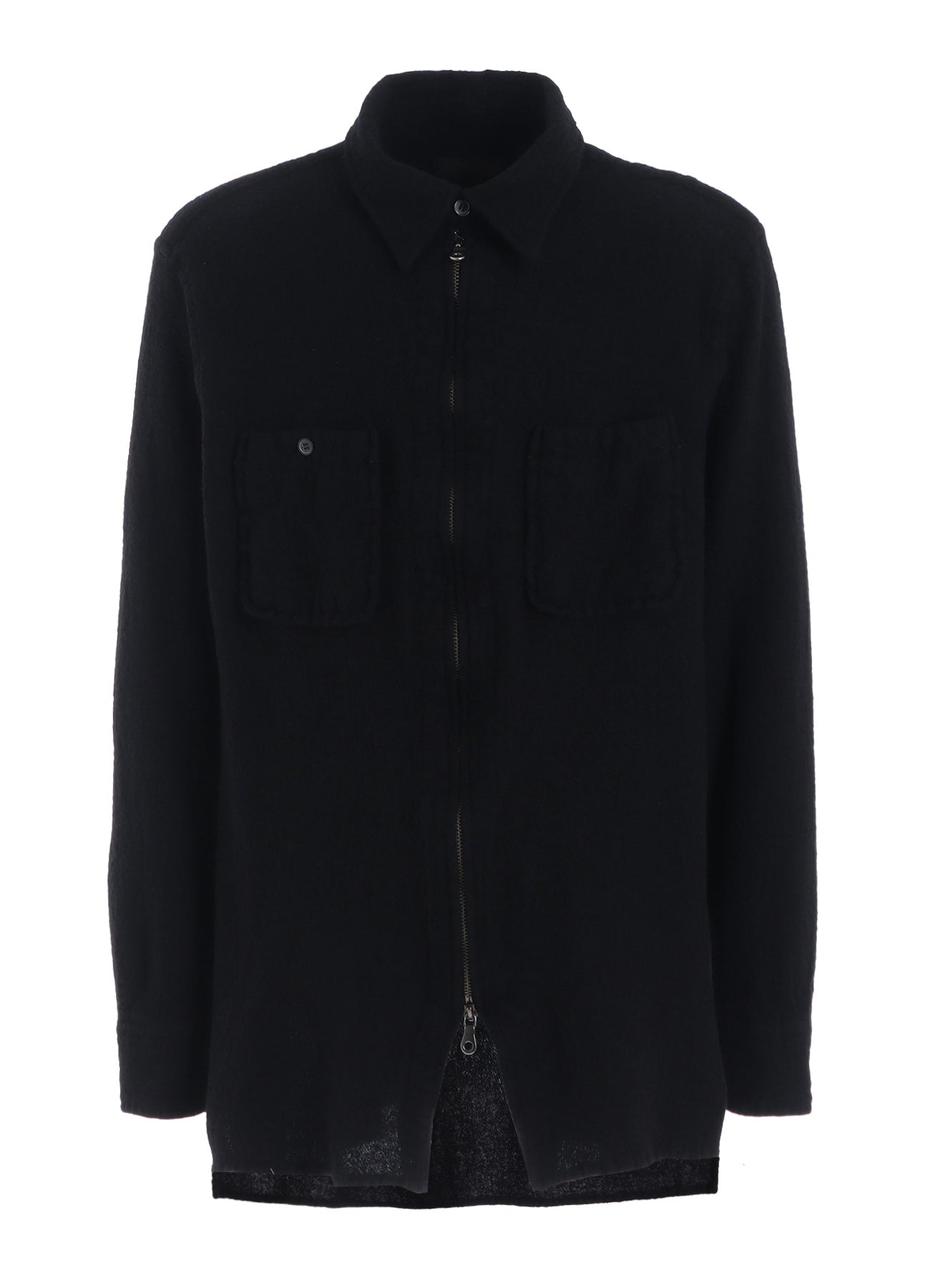 WOOL GAUZE ZIP SHIRT