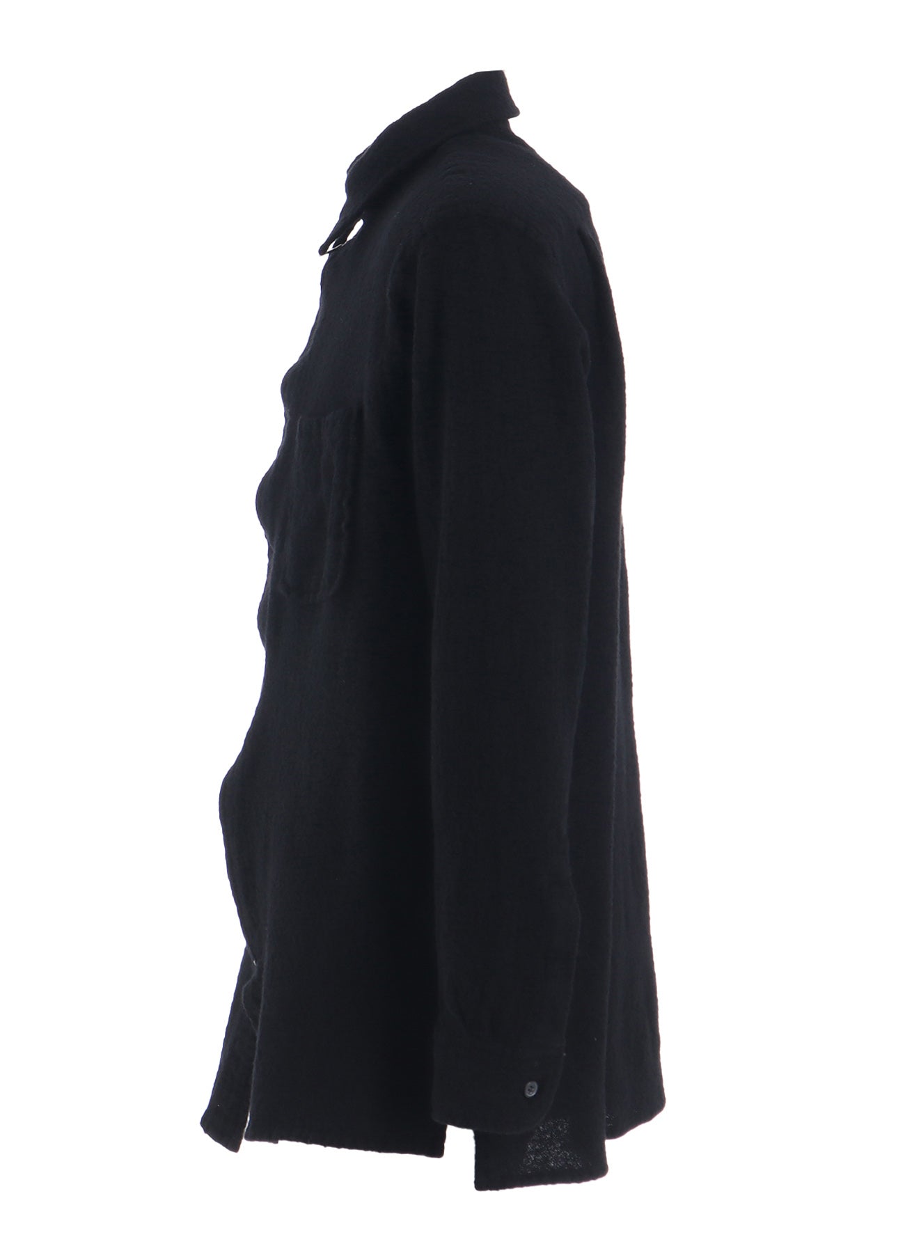 WOOL GAUZE ZIP SHIRT