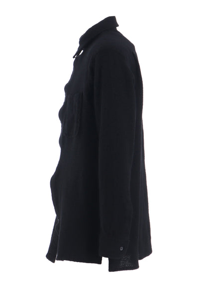 WOOL GAUZE ZIP SHIRT