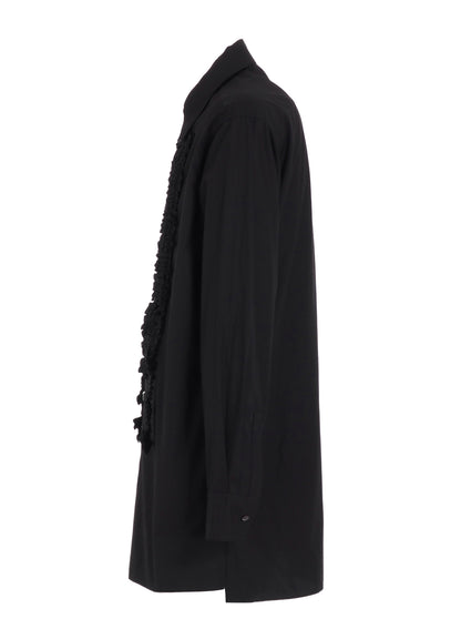 COTTON BROAD ASYMMETRICAL FRILL SHIRT