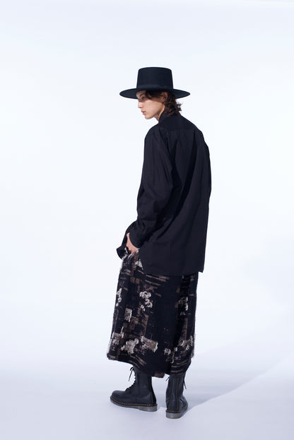 COTTON BROAD ASYMMETRICAL FRILL SHIRT