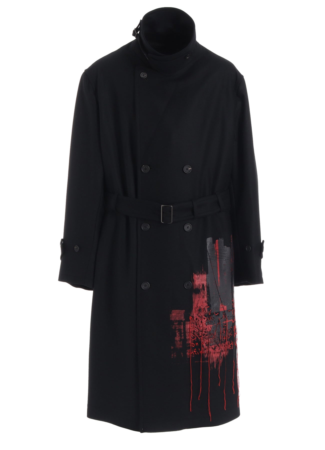 LAMB WOOL PRINTED MESSEGE EMBROIDERY TRENCH COAT – THE SHOP YOHJI