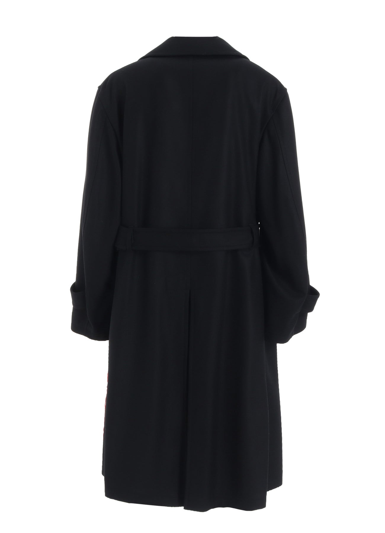 LAMB WOOL PRINTED MESSEGE EMBROIDERY TRENCH COAT