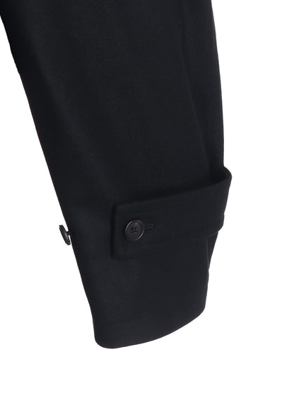 LAMB WOOL PRINTED MESSEGE EMBROIDERY TRENCH COAT