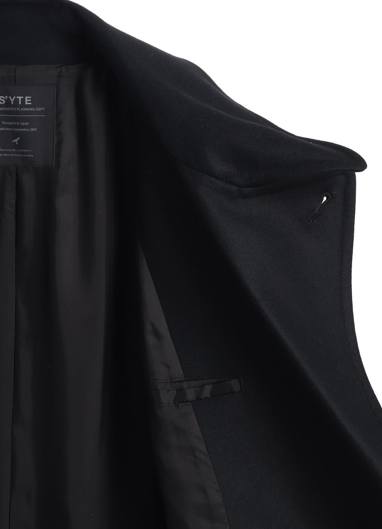 LAMB WOOL PRINTED MESSEGE EMBROIDERY TRENCH COAT