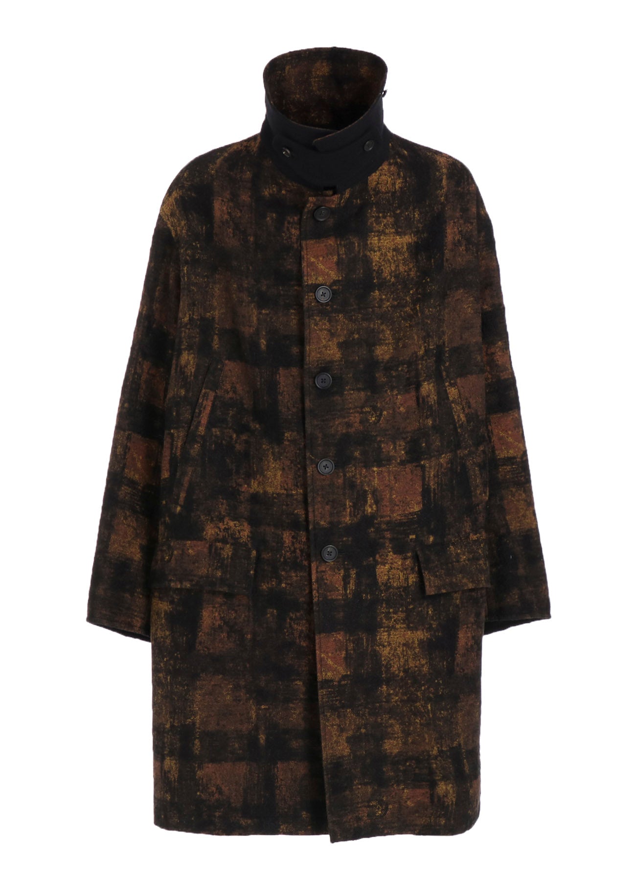 CHECK JACQUARD OVERSIZED SOUTIEN COLLAR COAT