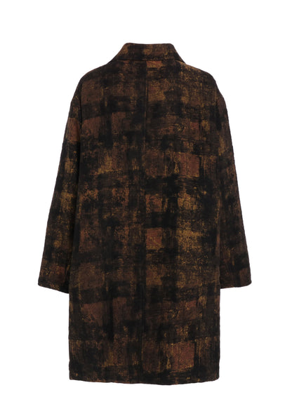 CHECK JACQUARD OVERSIZED SOUTIEN COLLAR COAT
