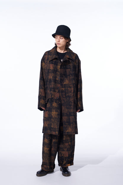 CHECK JACQUARD OVERSIZED SOUTIEN COLLAR COAT