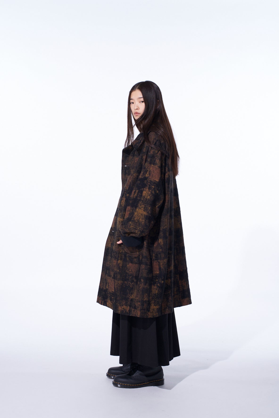 【希少サイズ0】SOUTIEN COLLAR COAT - time is on STATE OF MIND（ステートオブマインド）｜soutien collar coat