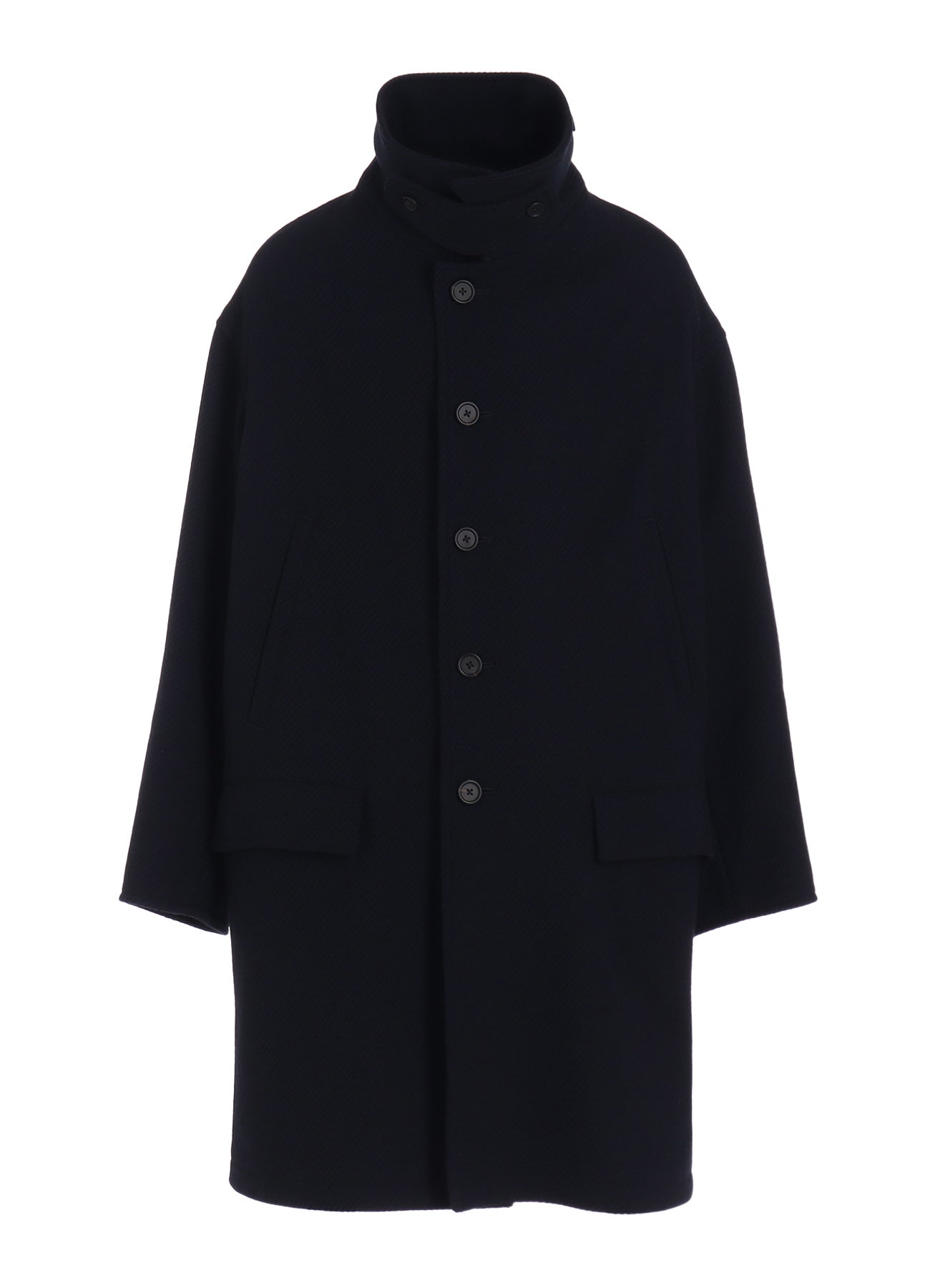 4/24 KERSEY OVERSIZED STAND COLLAR COAT – THE SHOP YOHJI YAMAMOTO