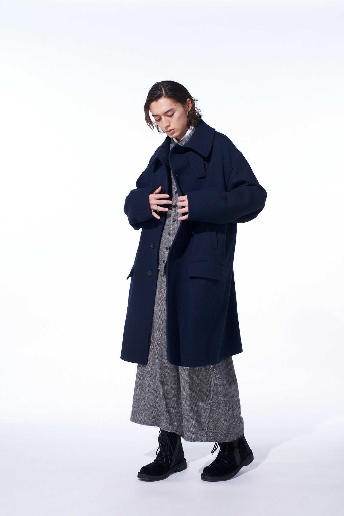 4/24 KERSEY OVERSIZED STAND COLLAR COAT – THE SHOP YOHJI YAMAMOTO