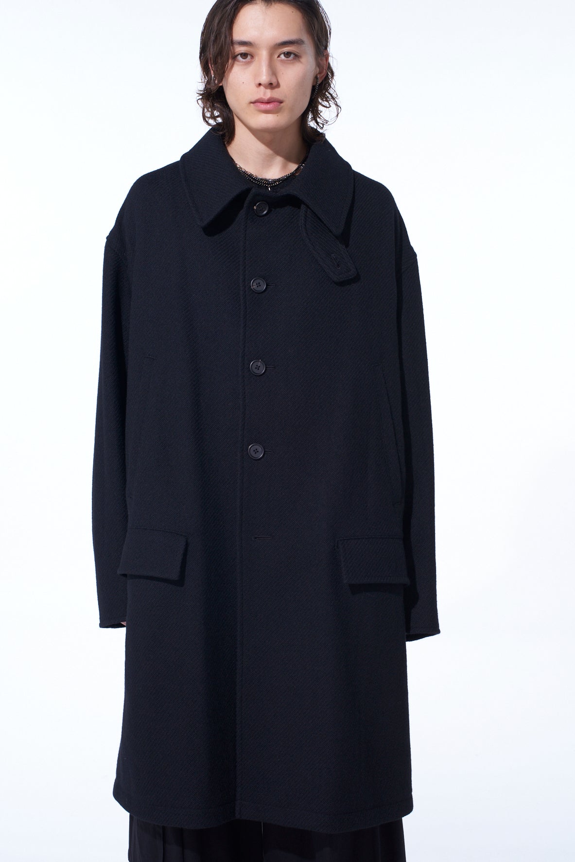 4/24 KERSEY OVERSIZED STAND COLLAR COAT – THE SHOP YOHJI YAMAMOTO