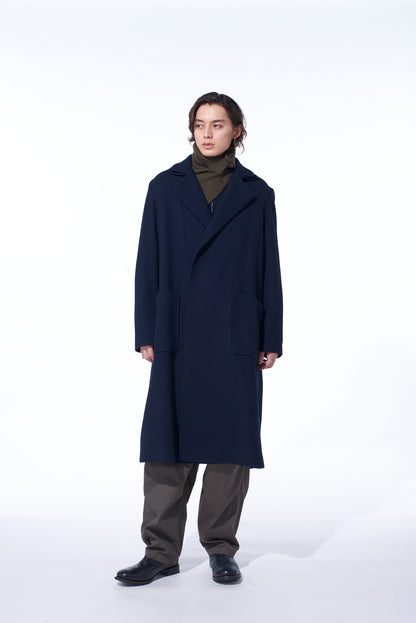 4/24 KERSEY TUBE LAPEL DOUBLE LONG COAT