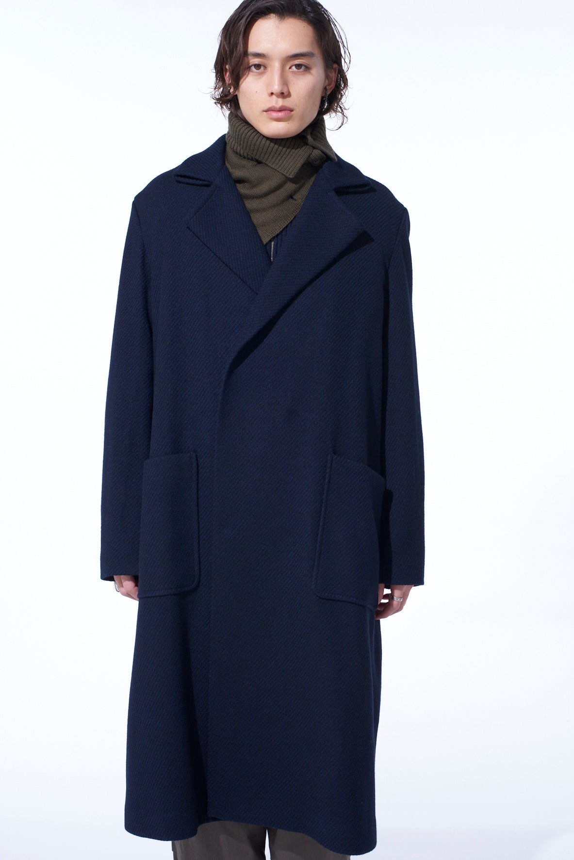 4/24 KERSEY TUBE LAPEL DOUBLE LONG COAT