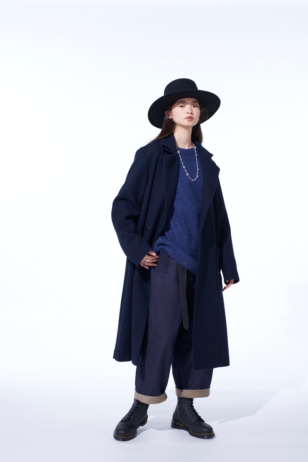 4/24 KERSEY TUBE LAPEL DOUBLE LONG COAT