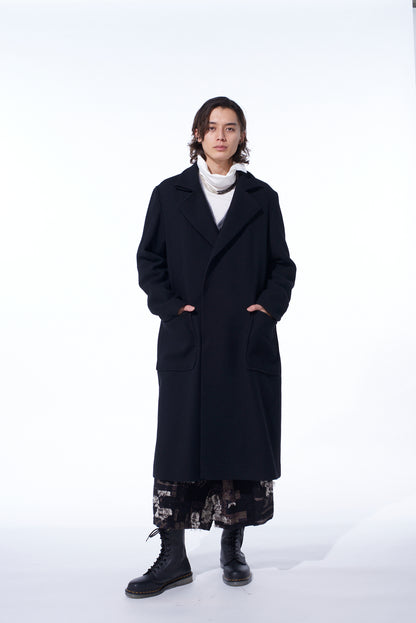 4/24 KERSEY TUBE LAPEL DOUBLE LONG COAT