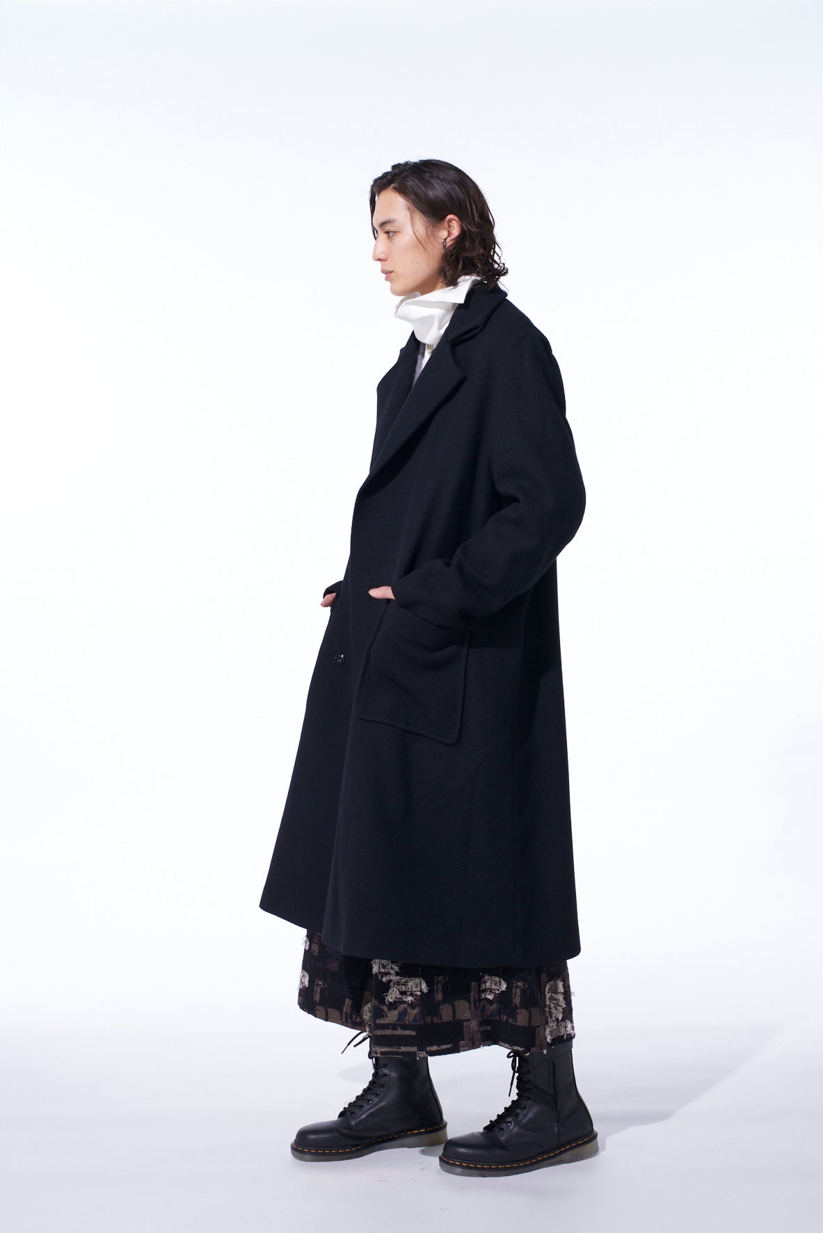 4/24 KERSEY TUBE LAPEL DOUBLE LONG COAT