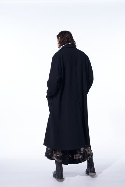 4/24 KERSEY TUBE LAPEL DOUBLE LONG COAT