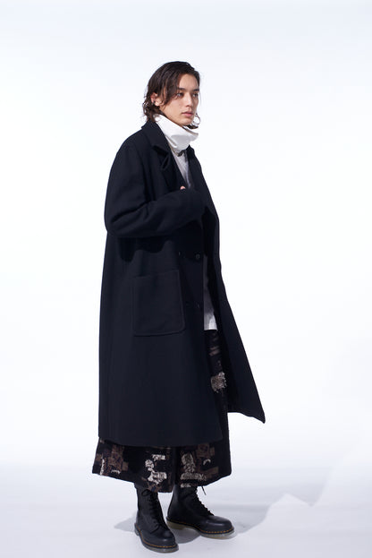 4/24 KERSEY TUBE LAPEL DOUBLE LONG COAT