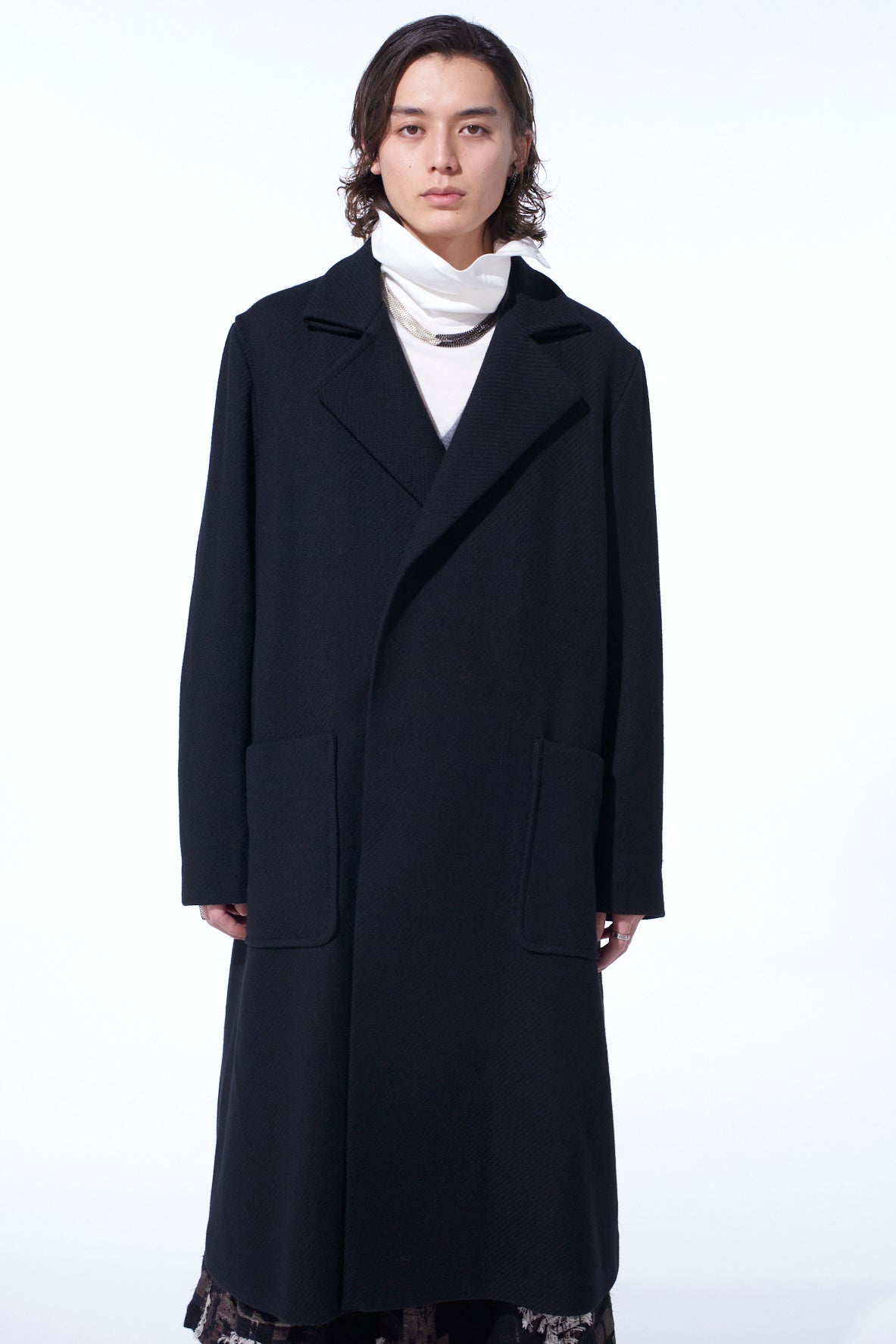 4/24 KERSEY TUBE LAPEL DOUBLE LONG COAT