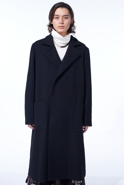 4/24 KERSEY TUBE LAPEL DOUBLE LONG COAT