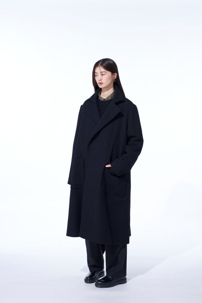 4/24 KERSEY TUBE LAPEL DOUBLE LONG COAT