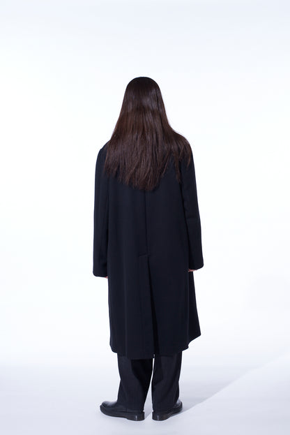 4/24 KERSEY TUBE LAPEL DOUBLE LONG COAT