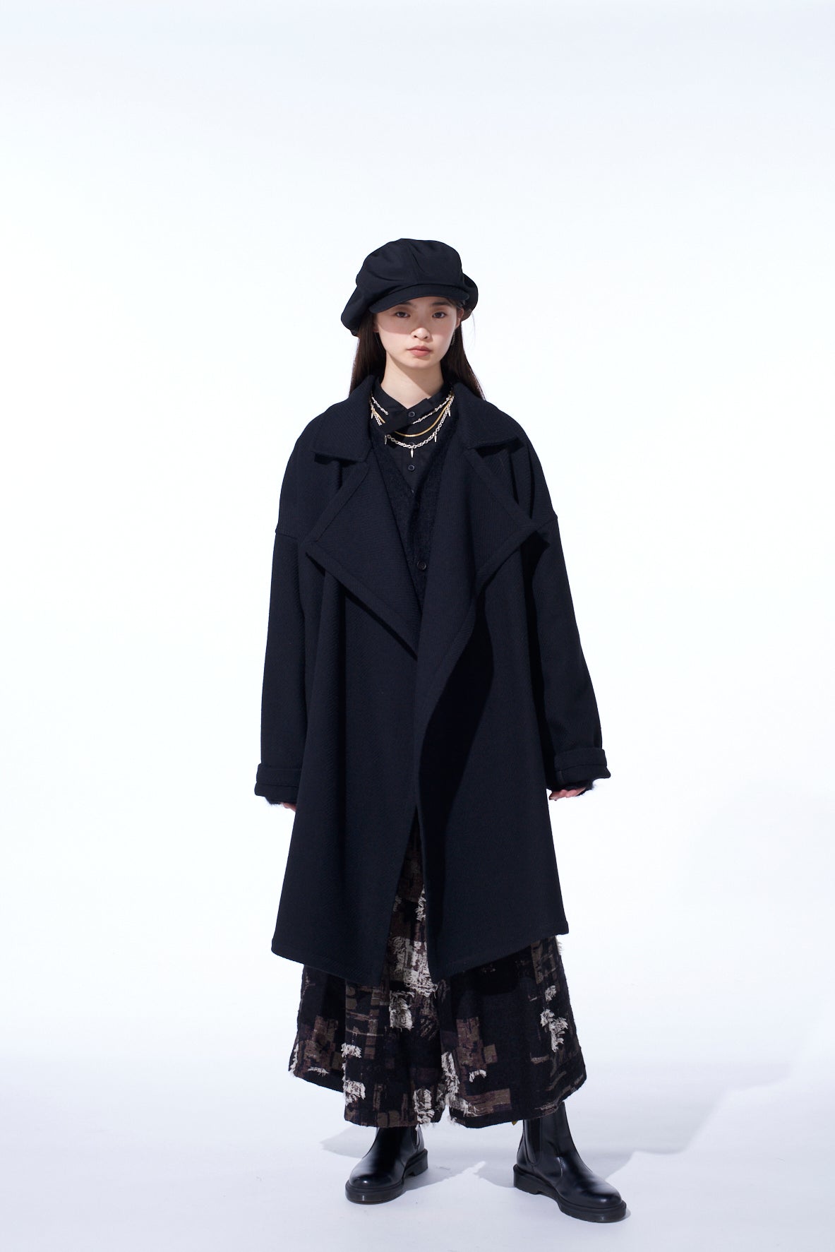 4/24 KERSEY FRAME DOUBLE COLLAR DRAPE COAT