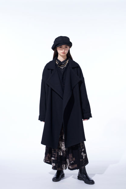 4/24 KERSEY FRAME DOUBLE COLLAR DRAPE COAT
