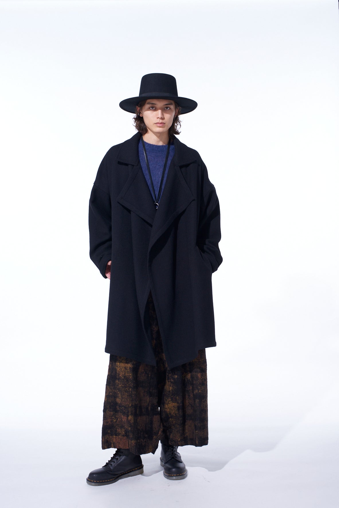 4/24 KERSEY FRAME DOUBLE COLLAR DRAPE COAT