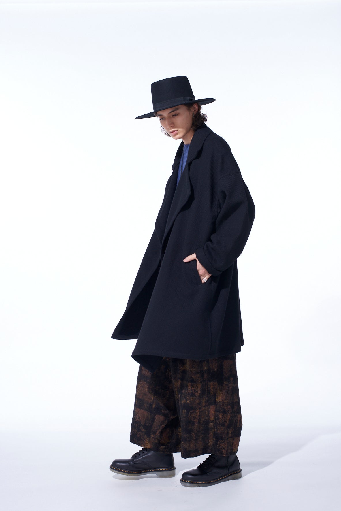 4/24 KERSEY FRAME DOUBLE COLLAR DRAPE COAT