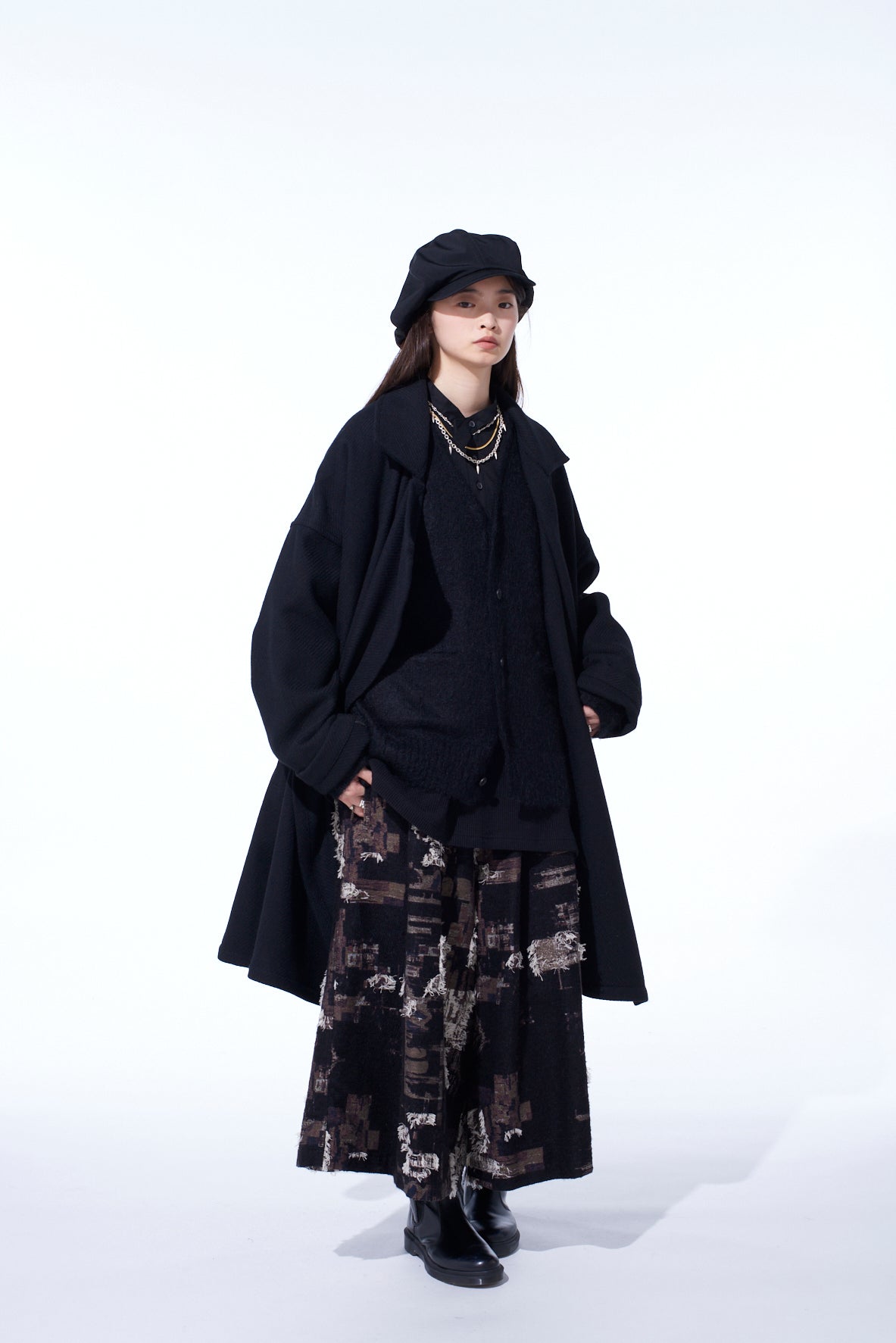 4/24 KERSEY FRAME DOUBLE COLLAR DRAPE COAT