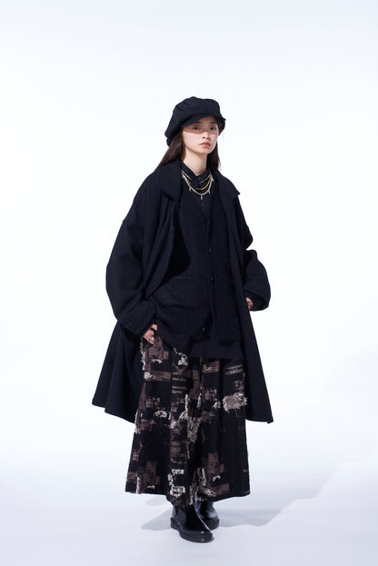 4/24 KERSEY FRAME DOUBLE COLLAR DRAPE COAT
