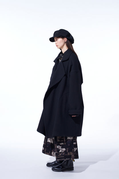 4/24 KERSEY FRAME DOUBLE COLLAR DRAPE COAT