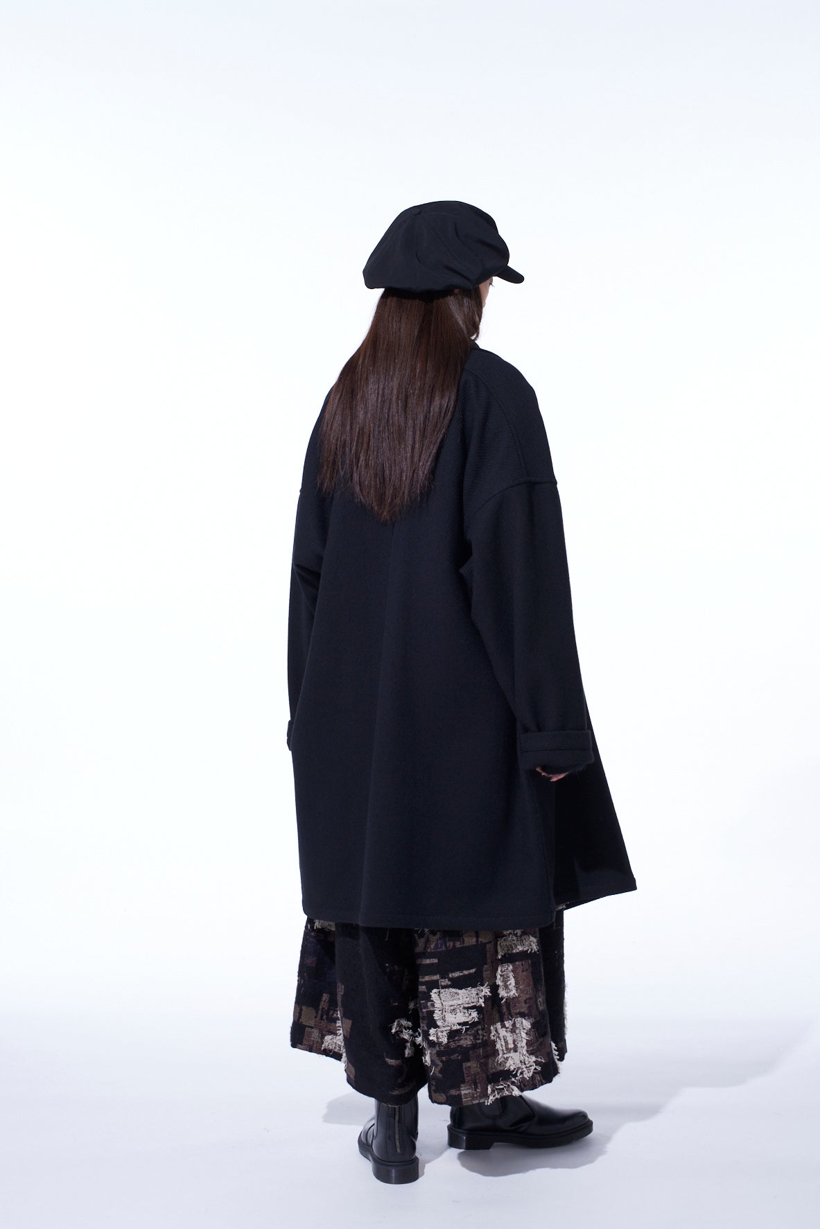 4/24 KERSEY FRAME DOUBLE COLLAR DRAPE COAT