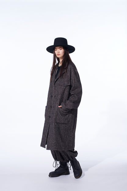 BRUSHED TWILL NEEDLE PUNCH SHOP COAT