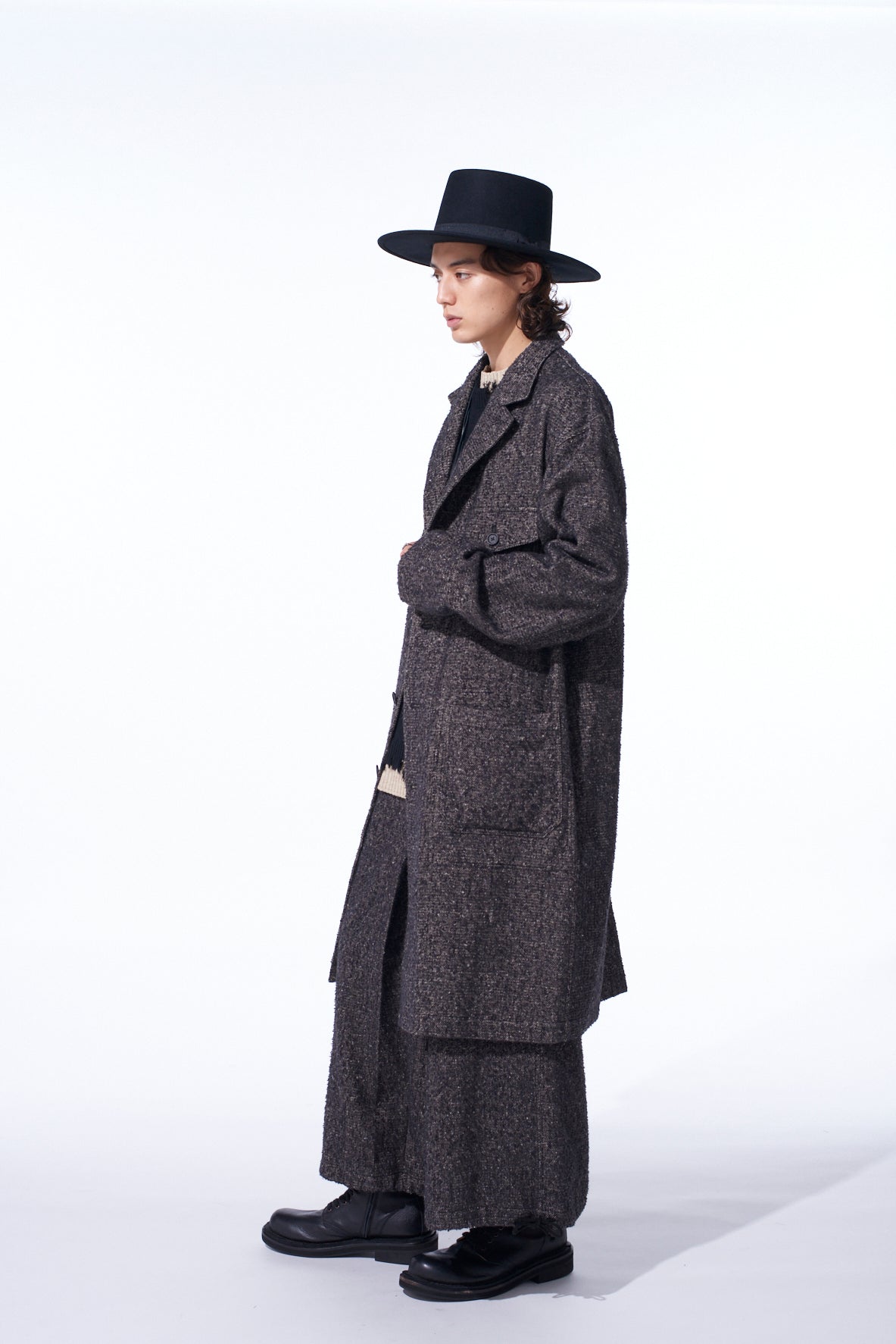 BRUSHED TWILL NEEDLE PUNCH SHOP COAT