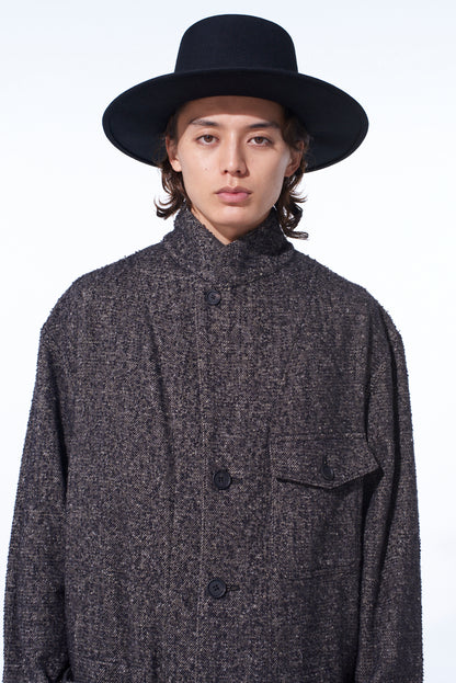 BRUSHED TWILL NEEDLE PUNCH SHOP COAT