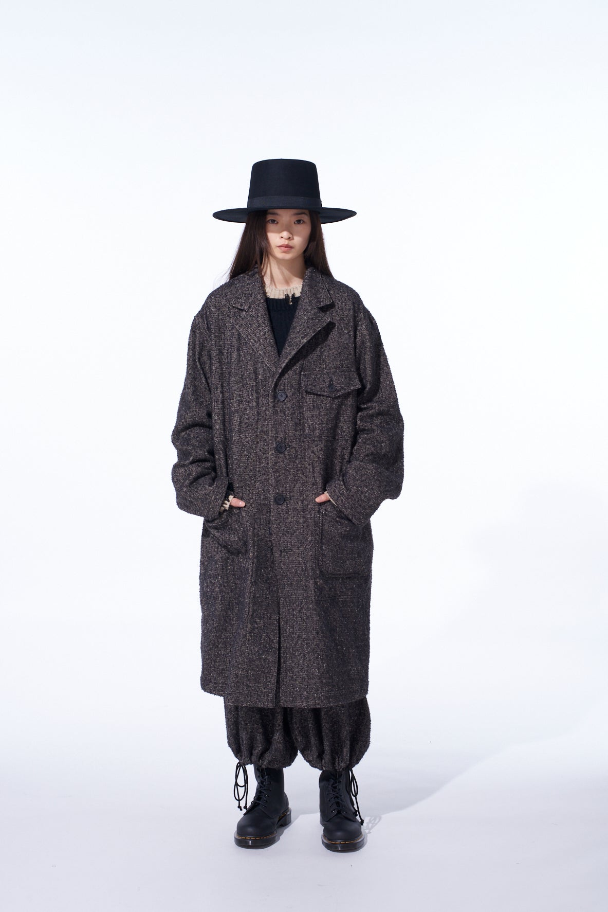 BRUSHED TWILL NEEDLE PUNCH SHOP COAT