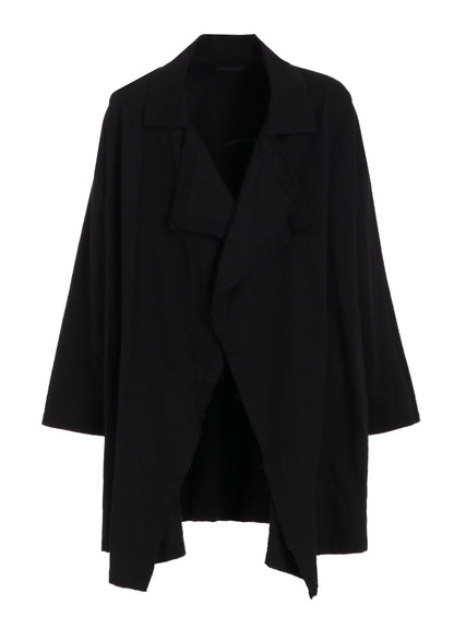 COTTON DRILL EMBROIDERY CUT-OUT DRAPE COAT