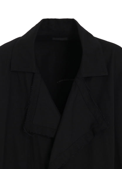 COTTON DRILL EMBROIDERY CUT-OUT DRAPE COAT