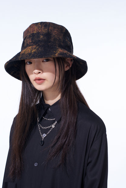 CHECK JACQUARD BUCKET HAT