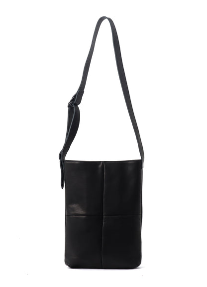LEATHER PANEL SHOULDER BAG