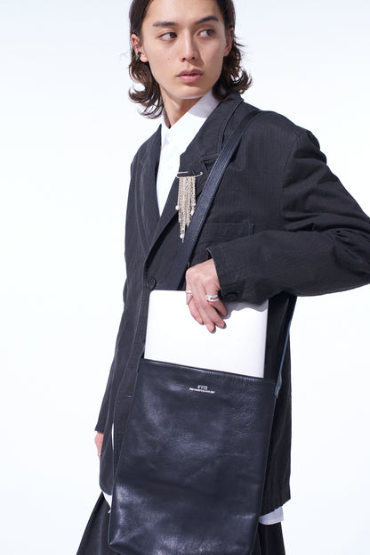 LEATHER PANEL SHOULDER BAG