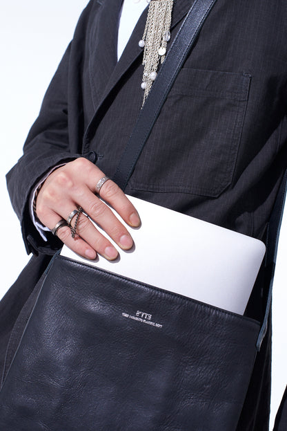 LEATHER PANEL SHOULDER BAG