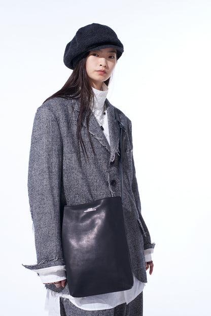 LEATHER PANEL SHOULDER BAG