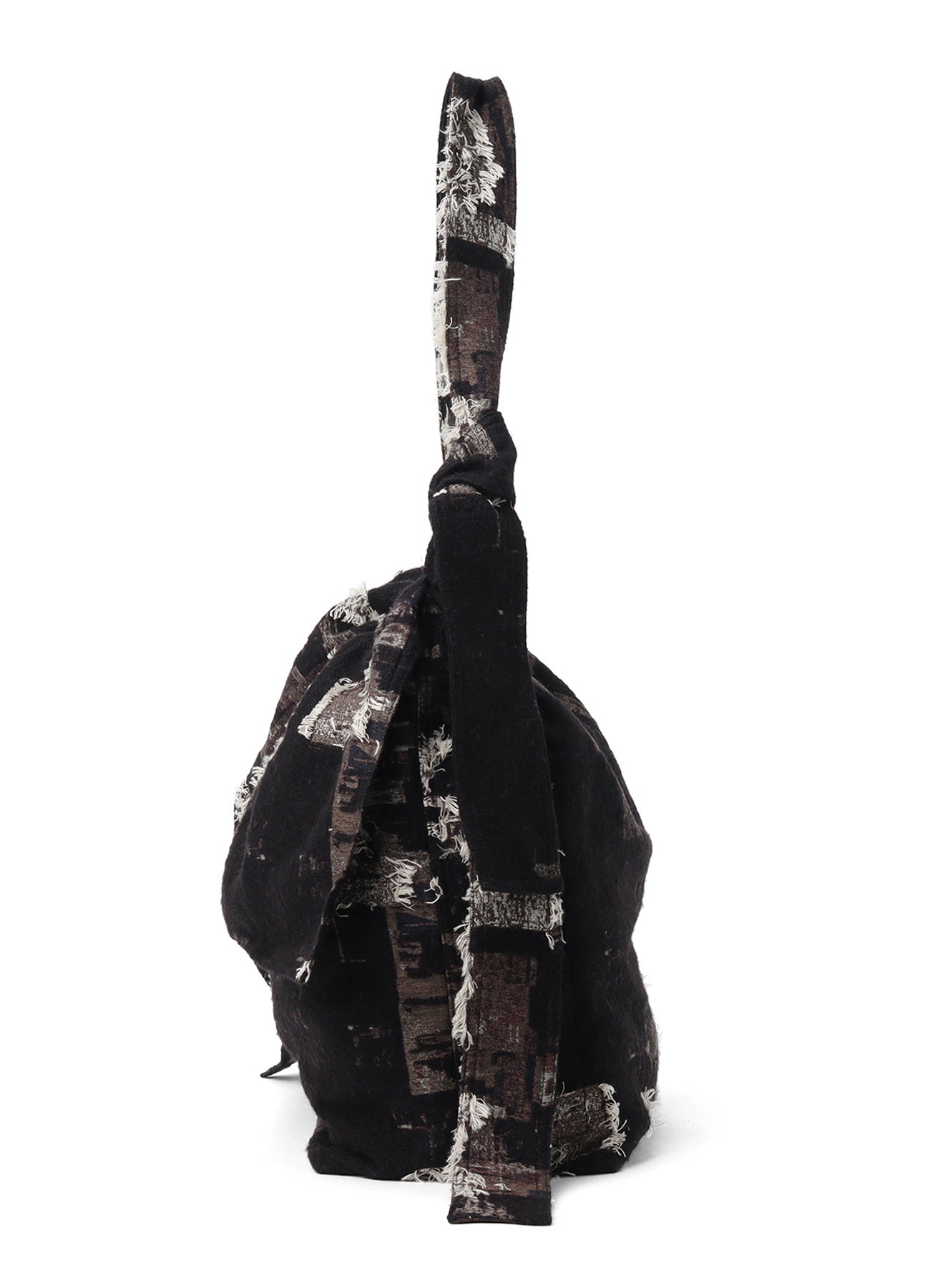 PATCHWORK CUT JACQUARD DRAPED SHOULDER BAG