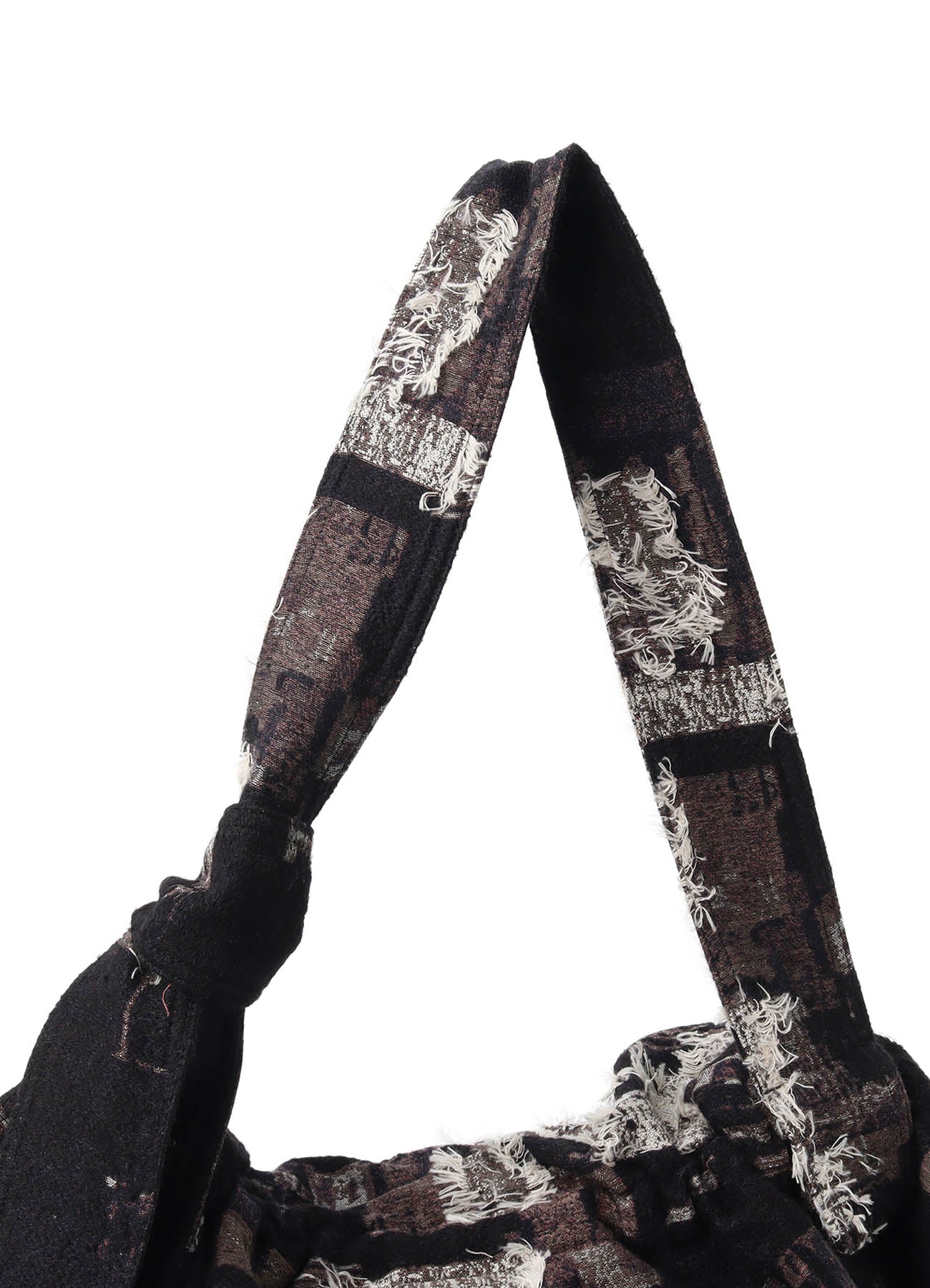 PATCHWORK CUT JACQUARD DRAPED SHOULDER BAG