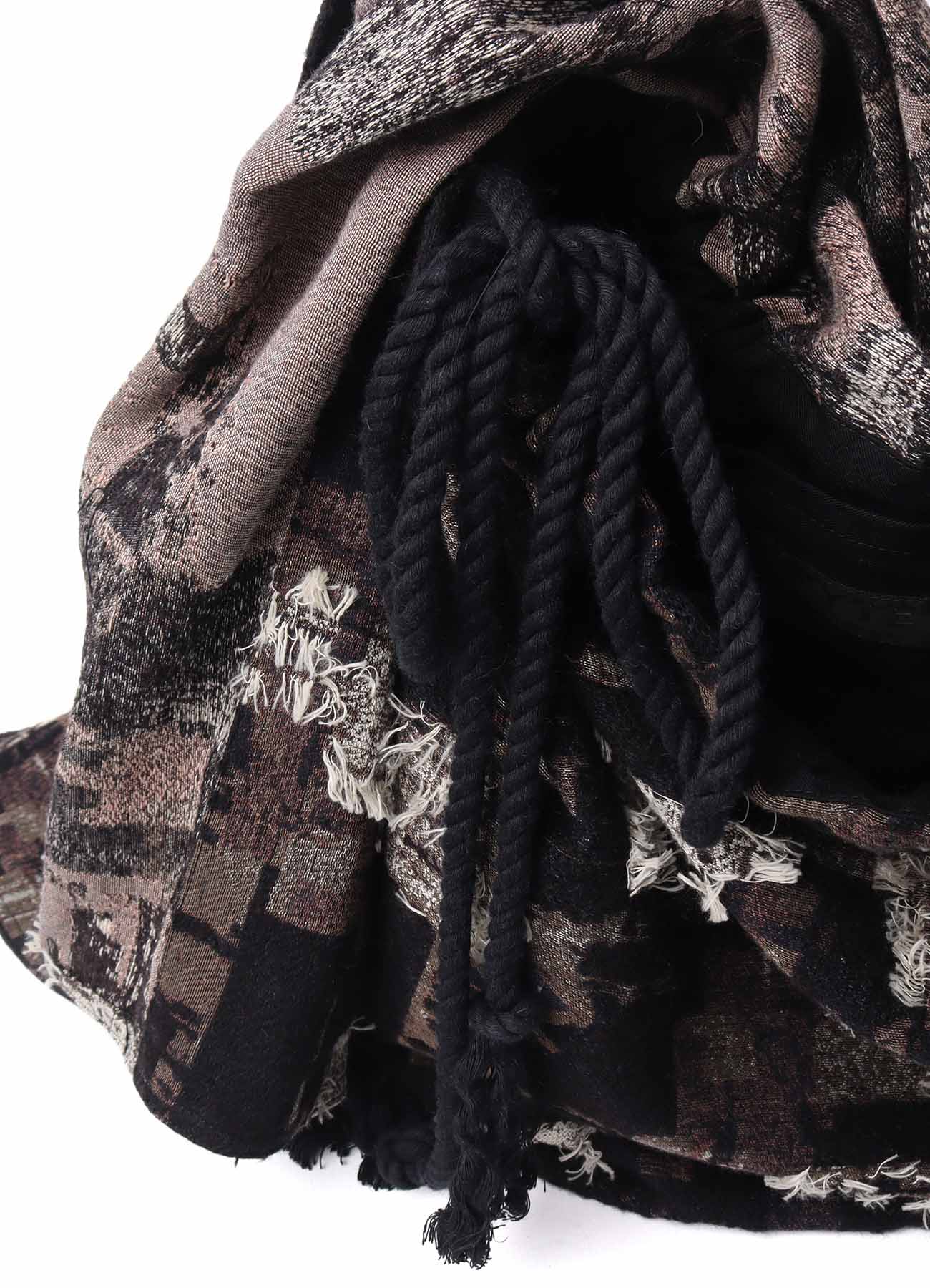 PATCHWORK CUT JACQUARD DRAPED SHOULDER BAG