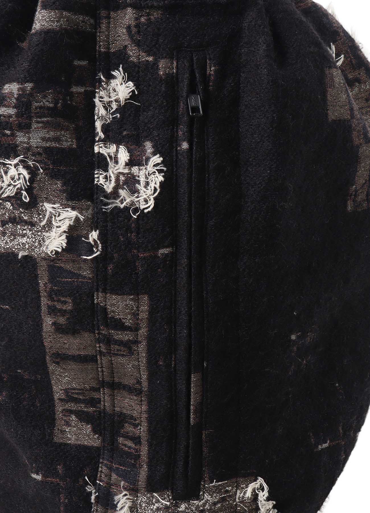 PATCHWORK CUT JACQUARD DRAPED SHOULDER BAG